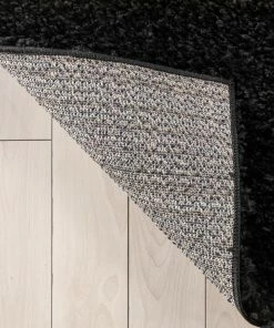 Well Woven Emerson Modern Solid Black Textured Shag Rug