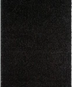 Well Woven Emerson Modern Solid Black Textured Shag Rug
