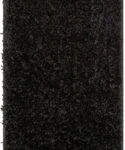 Well Woven Emerson Modern Solid Black Textured Shag Rug
