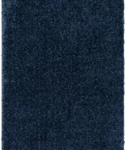 Well Woven Emerson Modern Solid Dark Blue Textured Shag Rug