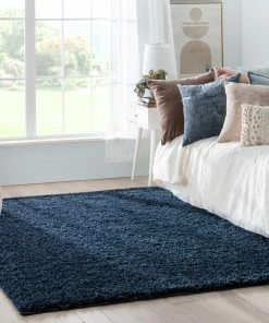 Well Woven Emerson Modern Solid Dark Blue Textured Shag Rug 13 Well Woven Emerson Modern Solid Dark Blue Textured Shag Rug