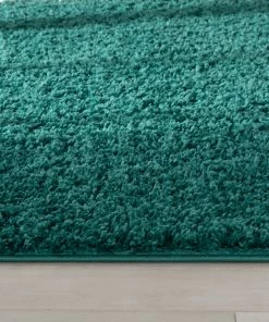 Well Woven Emerson Modern Solid Green Textured Shag Rug