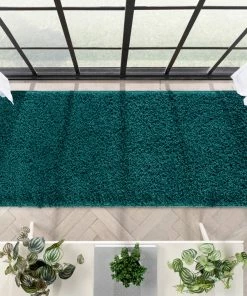 Well Woven Emerson Modern Solid Green Textured Shag Rug