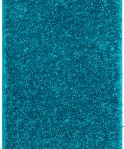 Well Woven Emerson Modern Solid Teal Textured Shag Rug Blue