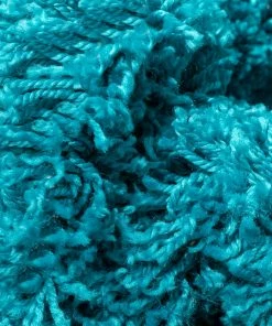 Well Woven Emerson Modern Solid Teal Textured Shag Rug Blue