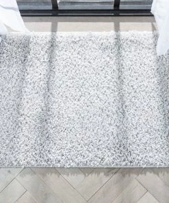 Well Woven Emerson Modern Solid Light Grey Textured Shag Rug