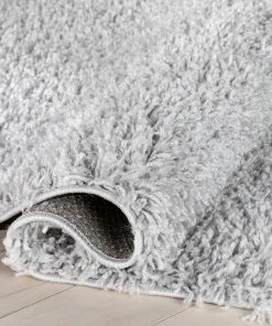 Well Woven Emerson Modern Solid Light Grey Textured Shag Rug