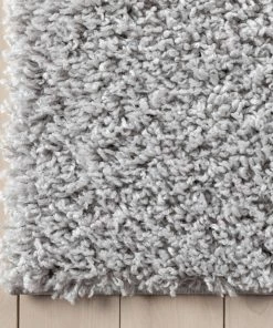 Well Woven Emerson Modern Solid Light Grey Textured Shag Rug