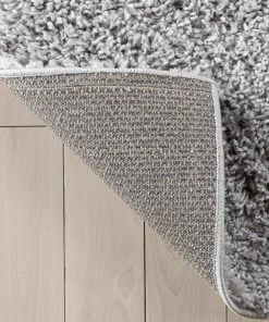 Well Woven Emerson Modern Solid Light Grey Textured Shag Rug
