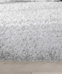 Well Woven Emerson Modern Solid Light Grey Textured Shag Rug