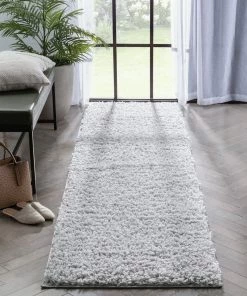 Well Woven Emerson Modern Solid Light Grey Textured Shag Rug