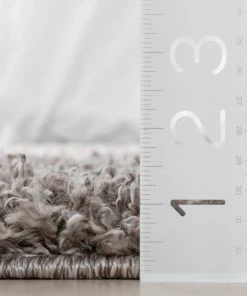 Well Woven Emerson Modern Solid Taupe Textured Shag Rug