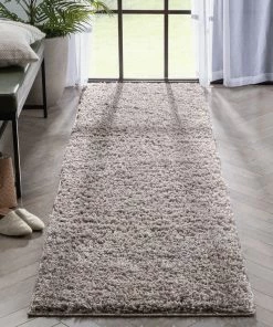 Well Woven Emerson Modern Solid Taupe Textured Shag Rug