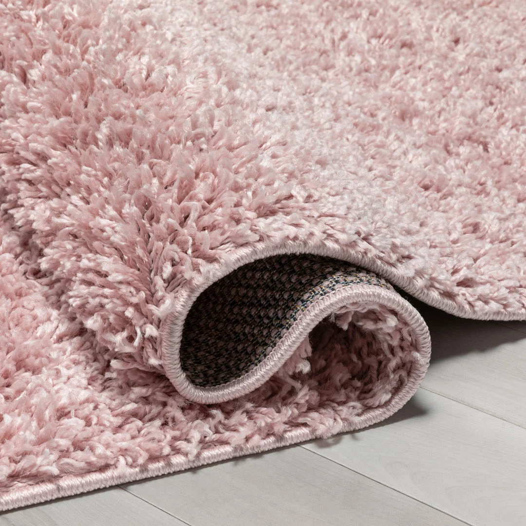Well Woven Emerson Modern Solid Pink Textured Shag Rug 3 Well Woven Emerson Modern Solid Pink Textured Shag Rug