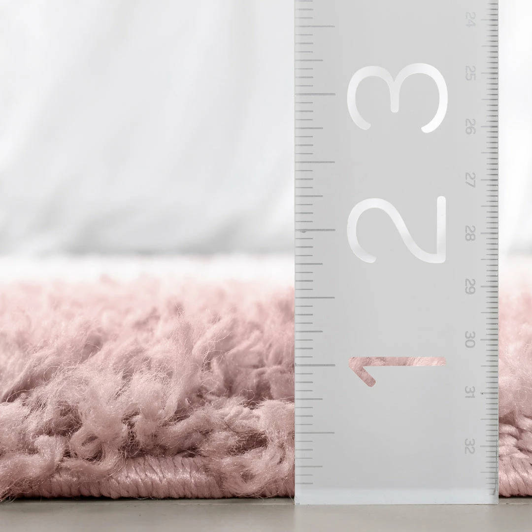 Well Woven Emerson Modern Solid Pink Textured Shag Rug 5 Well Woven Emerson Modern Solid Pink Textured Shag Rug