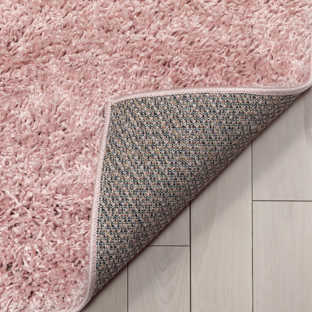 Well Woven Emerson Modern Solid Pink Textured Shag Rug 6 Well Woven Emerson Modern Solid Pink Textured Shag Rug