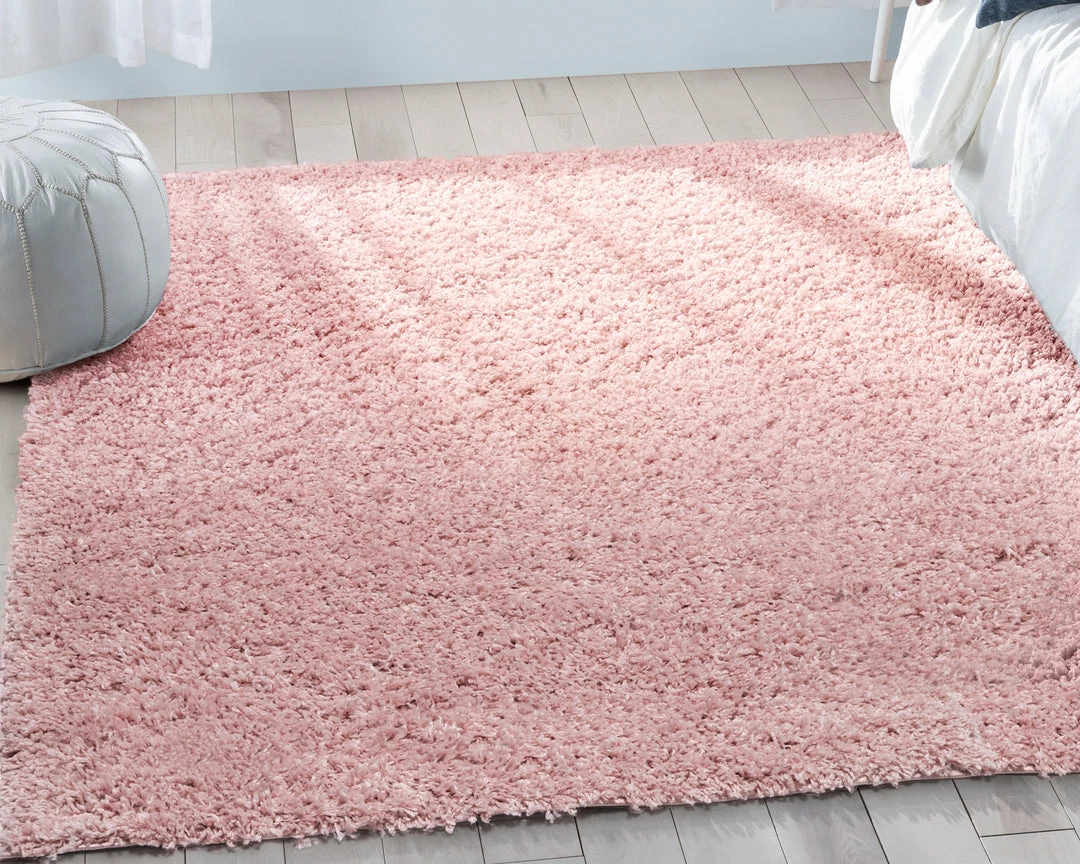 Well Woven Emerson Modern Solid Pink Textured Shag Rug 2 Well Woven Emerson Modern Solid Pink Textured Shag Rug