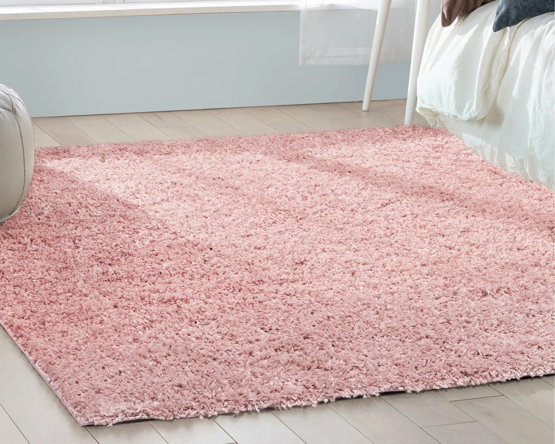 Well Woven Emerson Modern Solid Pink Textured Shag Rug 7 Well Woven Emerson Modern Solid Pink Textured Shag Rug