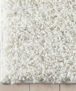 Well Woven Emerson Modern Solid Ivory Textured Shag Rug 12 Well Woven Emerson Modern Solid Ivory Textured Shag Rug