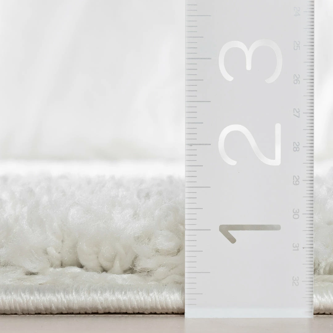 Well Woven Emerson Modern Solid Ivory Textured Shag Rug 6 Well Woven Emerson Modern Solid Ivory Textured Shag Rug