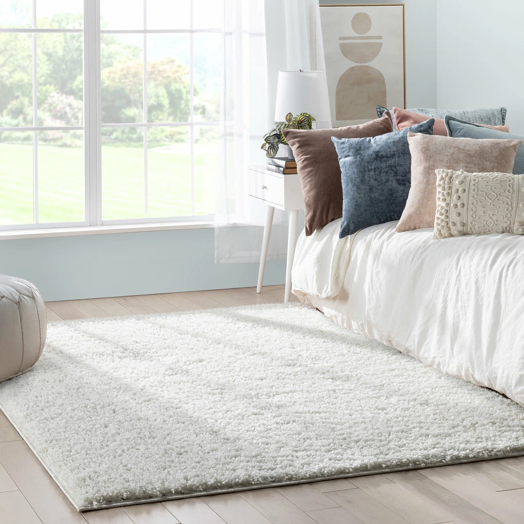 Well Woven Emerson Modern Solid Ivory Textured Shag Rug 5 Well Woven Emerson Modern Solid Ivory Textured Shag Rug