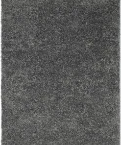 Well Woven Emerson Modern Solid Dark Grey Textured Shag Rug