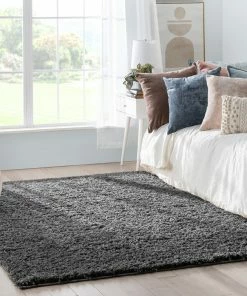 Well Woven Emerson Modern Solid Dark Grey Textured Shag Rug 21 Well Woven Emerson Modern Solid Dark Grey Textured Shag Rug