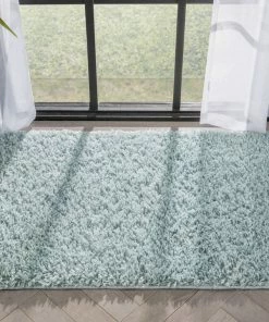 Well Woven Emerson Modern Solid Seafoam Green Textured Shag Rug 26 Well Woven Emerson Modern Solid Seafoam Green Textured Shag Rug