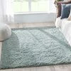 Well Woven Emerson Modern Solid Seafoam Green Textured Shag Rug