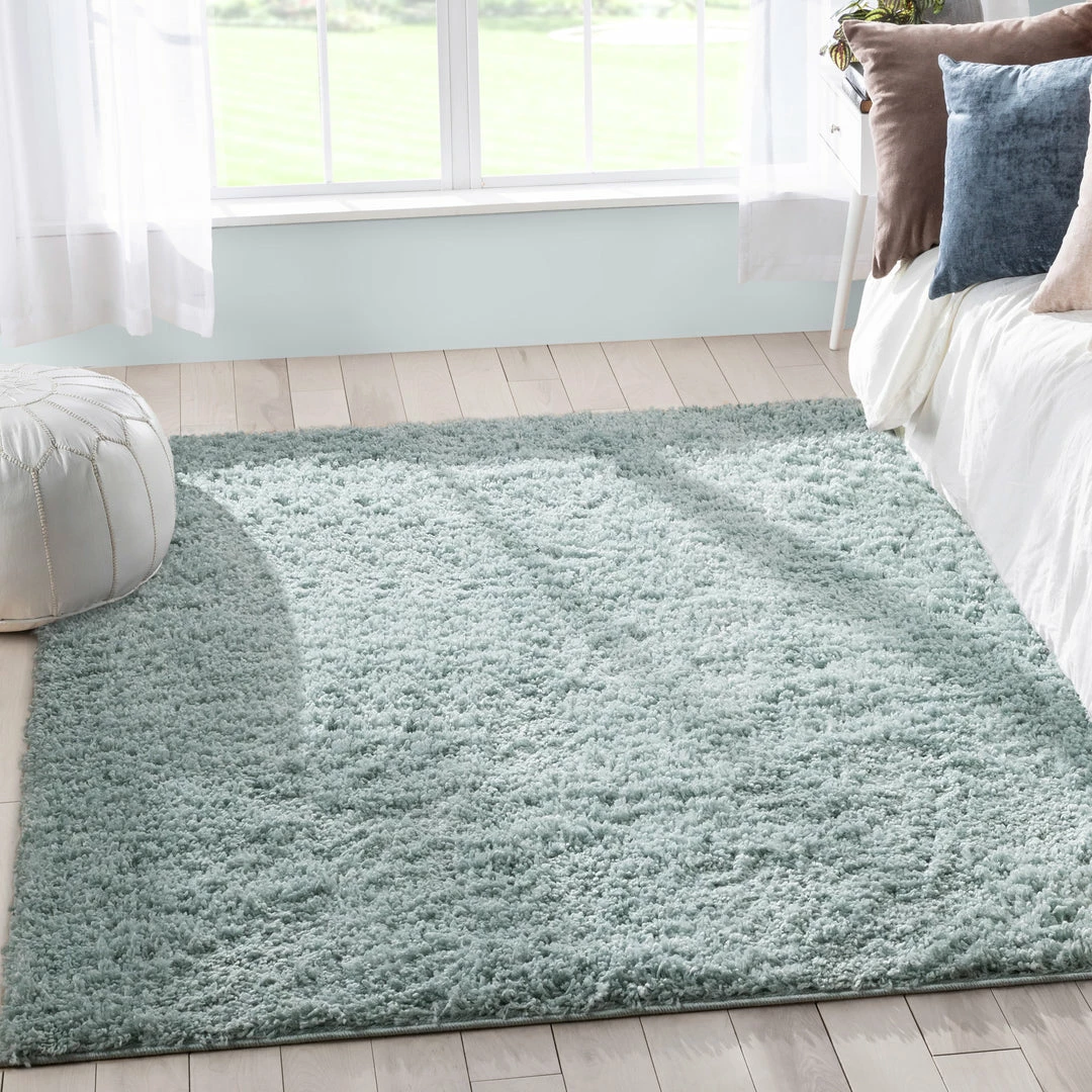 Well Woven Emerson Modern Solid Seafoam Green Textured Shag Rug 1 Well Woven Emerson Modern Solid Seafoam Green Textured Shag Rug