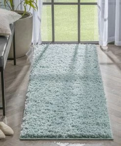 Well Woven Emerson Modern Solid Seafoam Green Textured Shag Rug 33 Well Woven Emerson Modern Solid Seafoam Green Textured Shag Rug