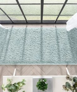 Well Woven Emerson Modern Solid Seafoam Green Textured Shag Rug 31 Well Woven Emerson Modern Solid Seafoam Green Textured Shag Rug