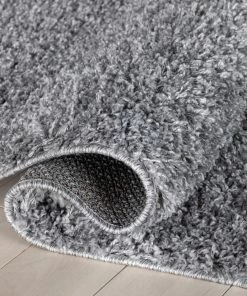 Well Woven Emerson Modern Solid Grey Textured Shag Rug
