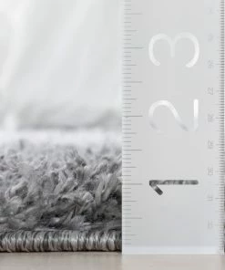 Well Woven Emerson Modern Solid Grey Textured Shag Rug