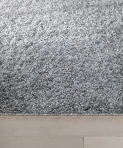 Well Woven Emerson Modern Solid Grey Textured Shag Rug
