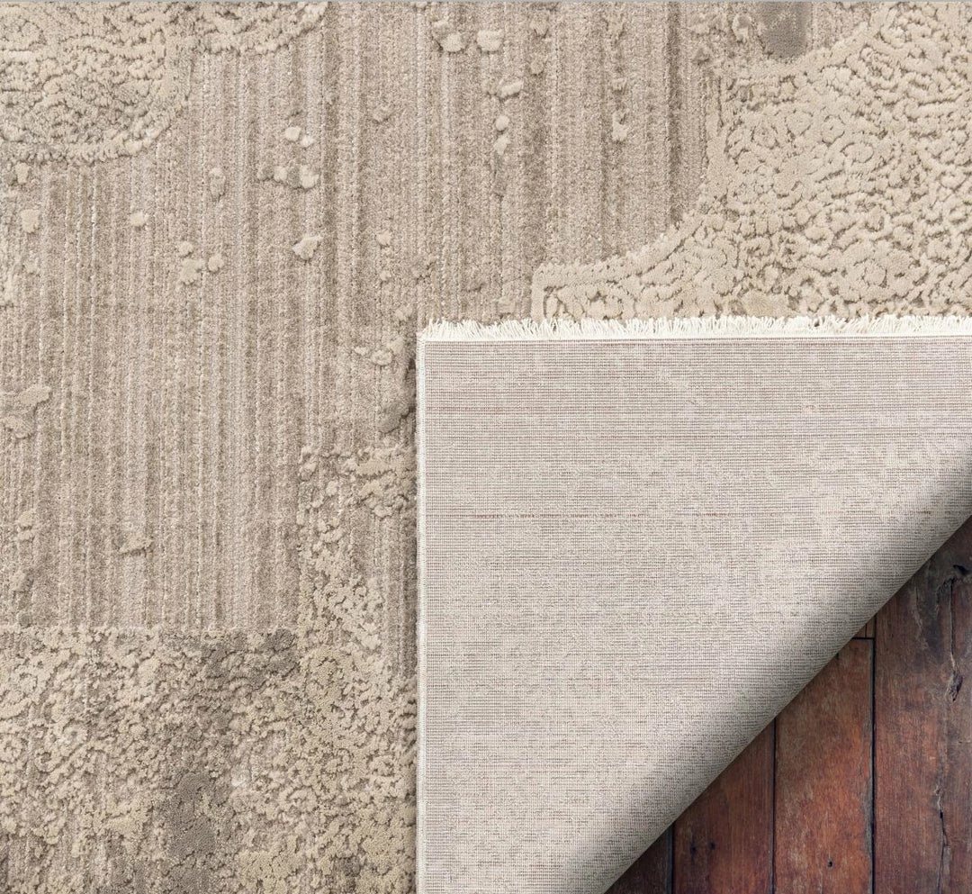 Well Woven Global Amie Beige Vintage Natural Medallion High-Low Rug 3 Well Woven Global Amie Beige Vintage Natural Medallion High-Low Rug