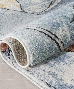 Well Woven Ravenna Vintage Abstract Leaves Blue Red Rug Global