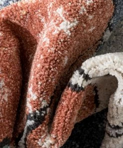 Well Woven Ravenna Vintage Abstract Leaves Blue Red Rug Global