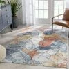 Well Woven Ravenna Vintage Abstract Leaves Blue Red Rug Global