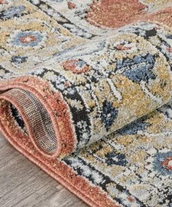 Well Woven Messina Vintage Medallion Botanical Border Rust Rug