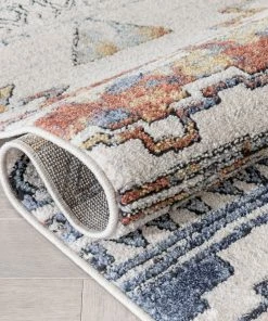 Well Woven Forli Southwestern Aztec Ivory Blue Rug