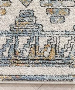 Well Woven Forli Southwestern Aztec Ivory Blue Rug