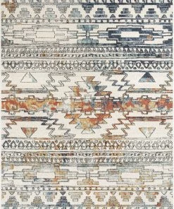 Well Woven Forli Southwestern Aztec Ivory Blue Rug