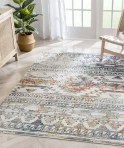 Well Woven Forli Southwestern Aztec Ivory Blue Rug