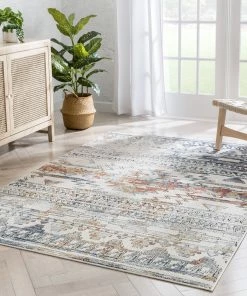 Well Woven Forli Southwestern Aztec Ivory Blue Rug