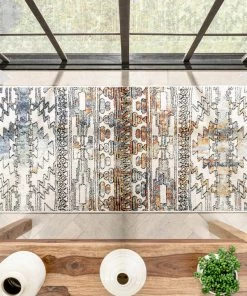 Well Woven Forli Southwestern Aztec Ivory Blue Rug