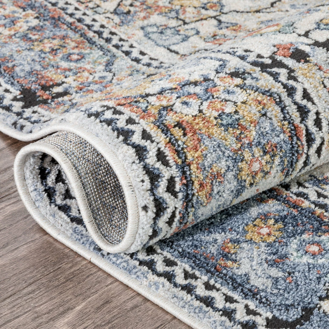 Well Woven Global Salerno Bohemian Vintage Persian Medallion Ivory Blue Rug 7 Well Woven Global Salerno Bohemian Vintage Persian Medallion Ivory Blue Rug