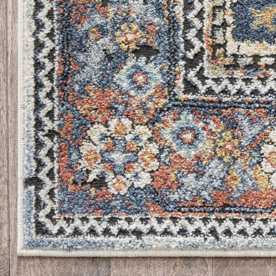 Well Woven Global Salerno Bohemian Vintage Persian Medallion Ivory Blue Rug 4 Well Woven Global Salerno Bohemian Vintage Persian Medallion Ivory Blue Rug