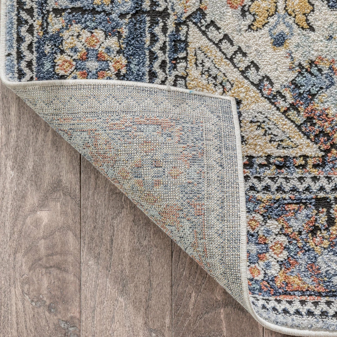 Well Woven Global Salerno Bohemian Vintage Persian Medallion Ivory Blue Rug 5 Well Woven Global Salerno Bohemian Vintage Persian Medallion Ivory Blue Rug