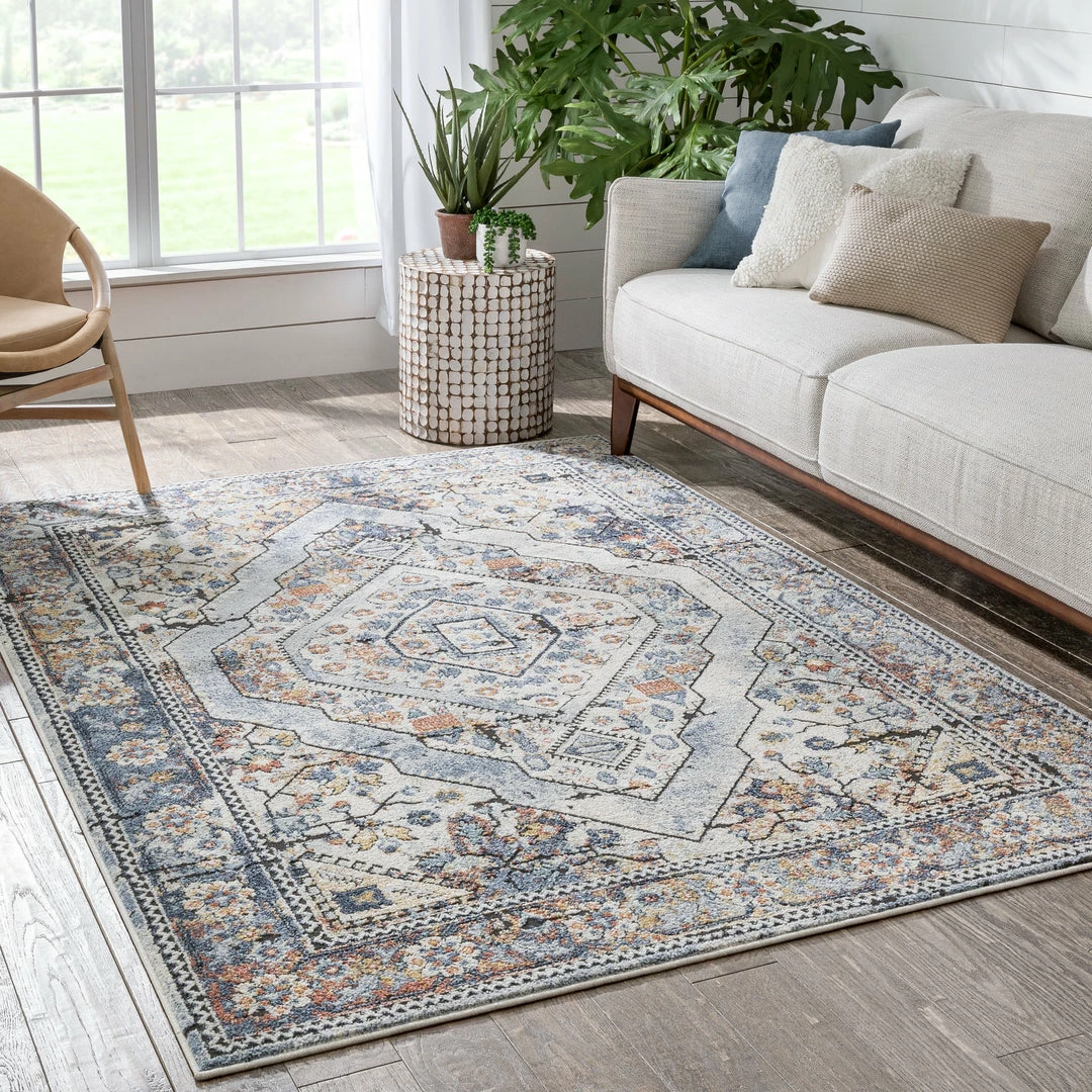 Well Woven Global Salerno Bohemian Vintage Persian Medallion Ivory Blue Rug 9 Well Woven Global Salerno Bohemian Vintage Persian Medallion Ivory Blue Rug